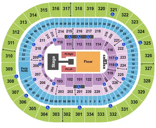ENDSTAGE PIT R L Seating Map Seating Chart