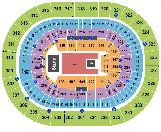 ENDSTAGE RESERVED FLOOR Seating Map Seating Chart