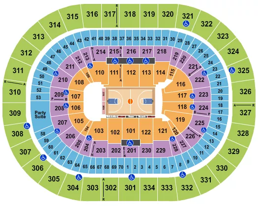 BASKETBALL GLOBETROTTERS Seating Map Seating Chart