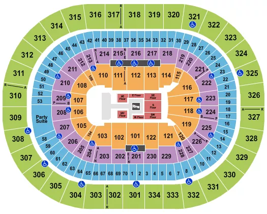 WRESTLING AEW Seating Map Seating Chart