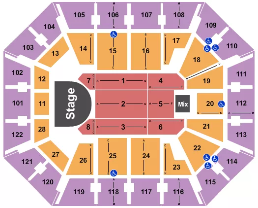 MOHEGAN SUN ARENA CT BILLY JOEL Seating Map Seating Chart