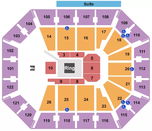 MOHEGAN SUN ARENA CT BOXING 2 Seating Map Seating Chart