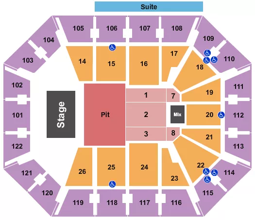 MOHEGAN SUN ARENA CT CHRIS YOUNG Seating Map Seating Chart