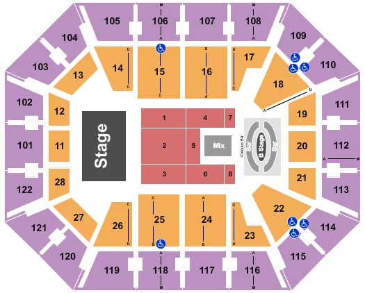 MOHEGAN SUN ARENA CT CARIN LEON Seating Map Seating Chart
