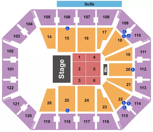 MOHEGAN SUN ARENA CT HALF HOUSE 3 Seating Map Seating Chart