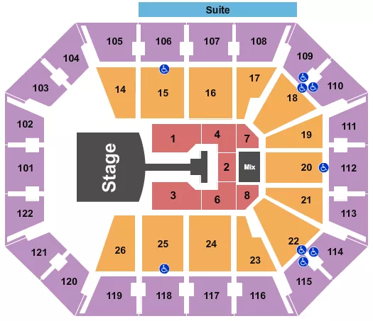 MOHEGAN SUN ARENA CT JONAS BROTHERS Seating Map Seating Chart