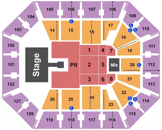 MOHEGAN SUN ARENA CT LAINEY WILSON Seating Map Seating Chart