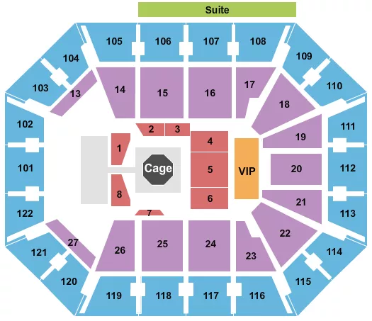 MOHEGAN SUN ARENA CT MMA2 Seating Map Seating Chart