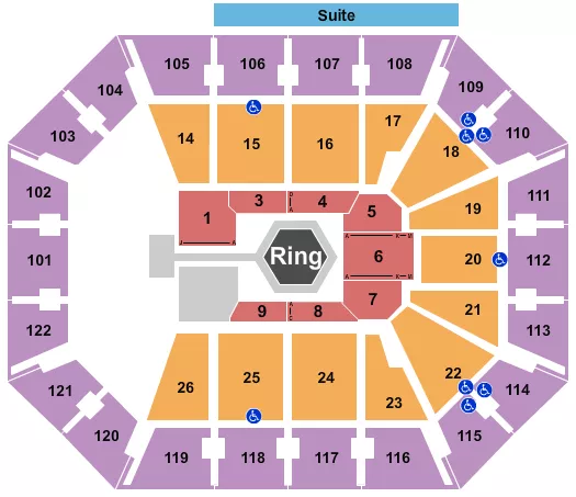 MOHEGAN SUN ARENA CT MMA 3 Seating Map Seating Chart