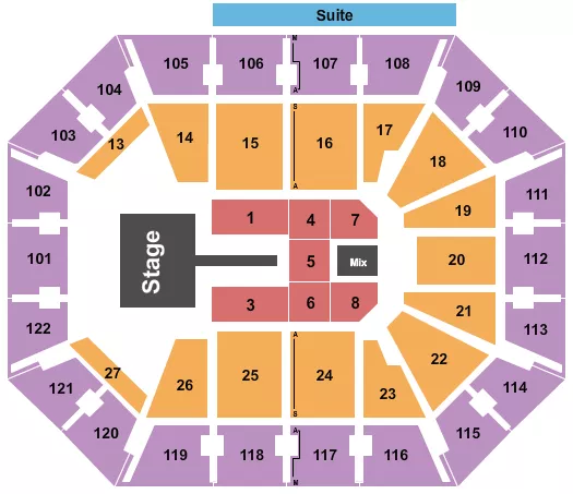 MOHEGAN SUN ARENA CT MEGHAN TRAINOR Seating Map Seating Chart