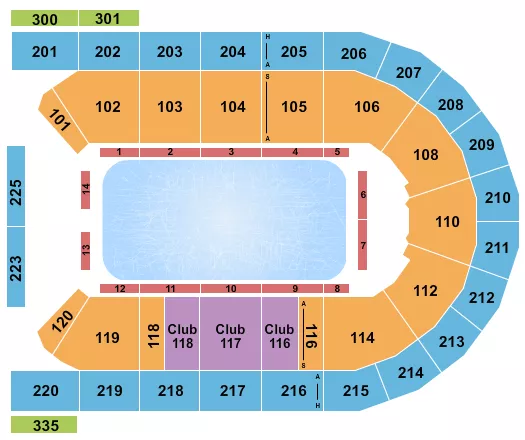 STARS ON ICE Seating Map Seating Chart