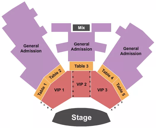 ENDSTAGE VIP Seating Map Seating Chart
