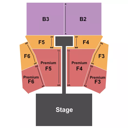 ENDSTAGE PREMIUM WITH CATWALK Seating Map Seating Chart