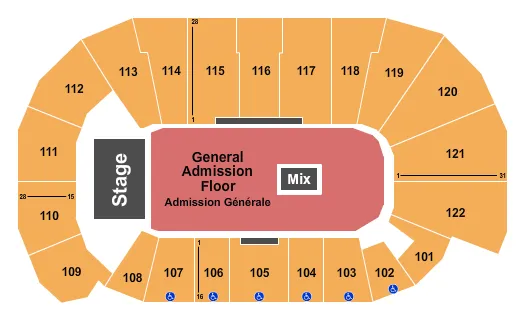 ENDSTAGE GA FLOOR Seating Map Seating Chart