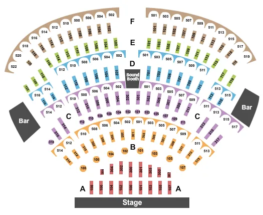 THE SHOWROOM AT BALLYS LAKE TAHOE CASINO RESORT GA BY SECTION Seating Map Seating Chart