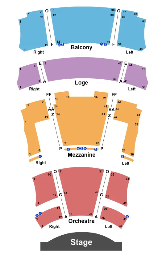 END STAGE Seating Map Seating Chart