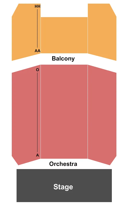 MONTGOMERY THEATRE SAN JOSE END STAGE Seating Map Seating Chart