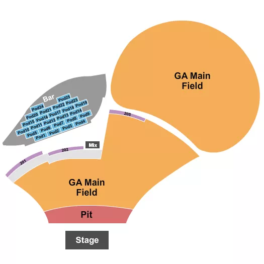 ENDSTAGE PIT GA FIELD BOXES Seating Map Seating Chart