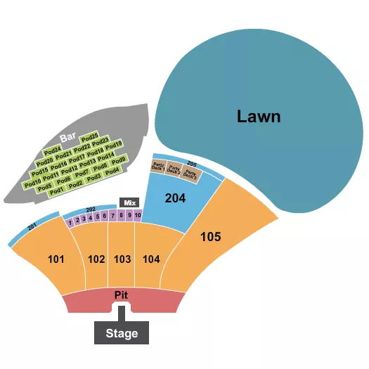 ENDSTAGE WITH BOXES 205 CATWALK Seating Map Seating Chart