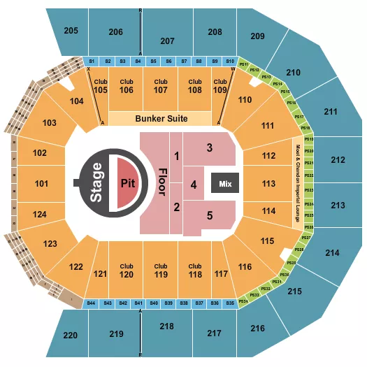 5 SECONDS OF SUMMER Seating Map Seating Chart