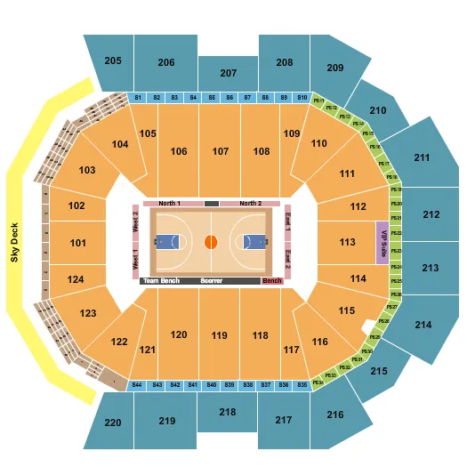 BASKETBALL GLOBETROTTERS Seating Map Seating Chart
