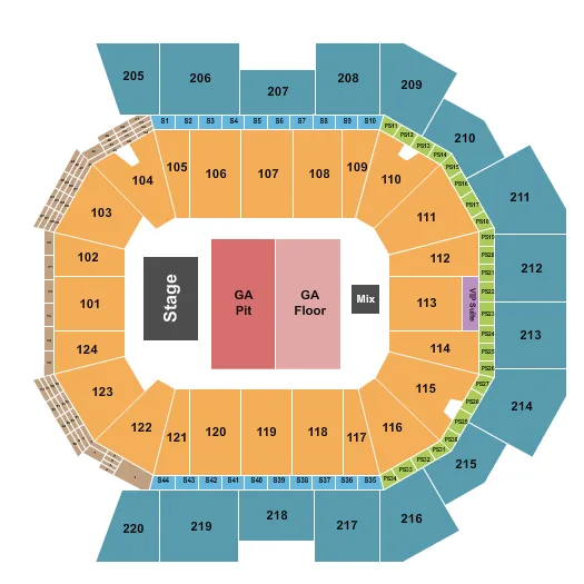 ENDSTAGE GA PIT GA FLOOR Seating Map Seating Chart