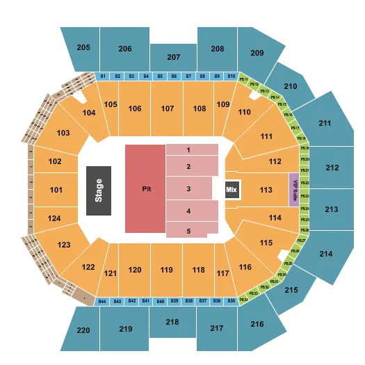 ENDSTAGE GA PIT Seating Map Seating Chart