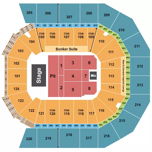 ENDSTAGE PIT 2 Seating Map Seating Chart