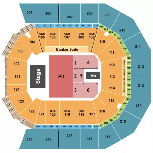 ENDSTAGE PIT 3 Seating Map Seating Chart