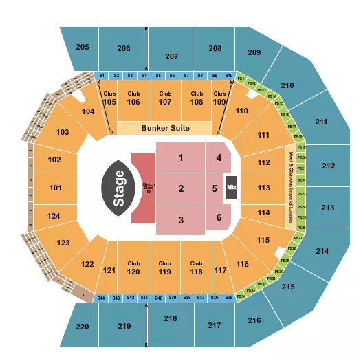 ERIC CHURCH Seating Map Seating Chart