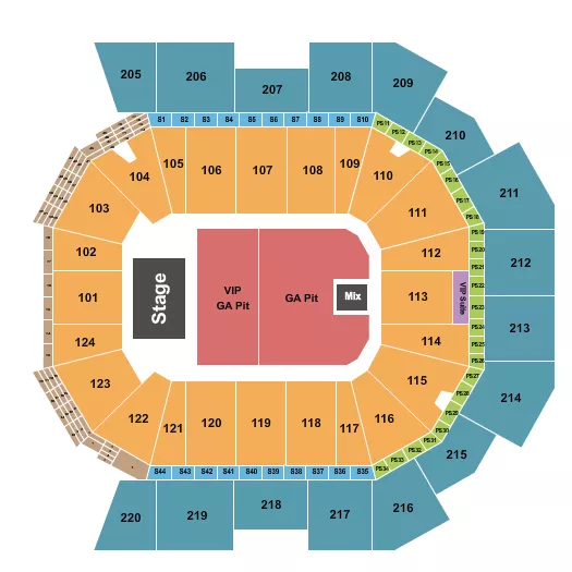 GA PIT VIP GA PIT Seating Map Seating Chart