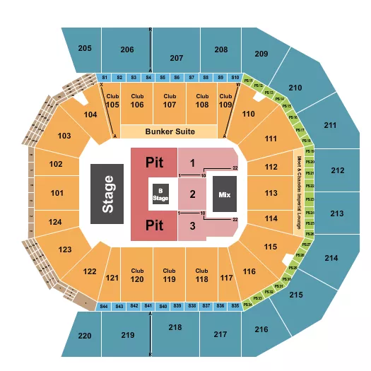 NINE INCH NAILS Seating Map Seating Chart