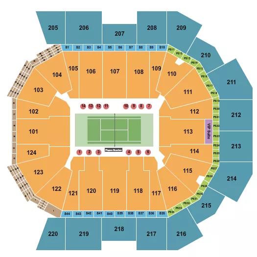 TENNIS Seating Map Seating Chart