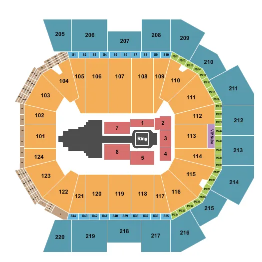 WWE Seating Map Seating Chart