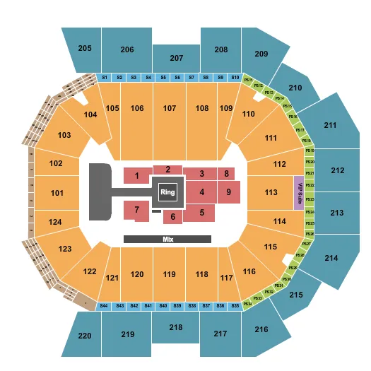 WRESTLING AEW Seating Map Seating Chart