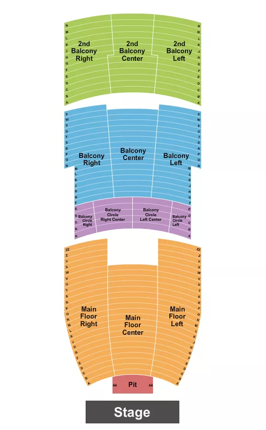 MOORE THEATRE WA ENDSTAGE PIT 2 Seating Map Seating Chart