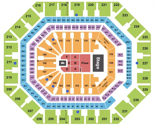 DANIEL CAESAR Seating Map Seating Chart