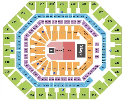 ENDSTAGE PIT FLOOR Seating Map Seating Chart