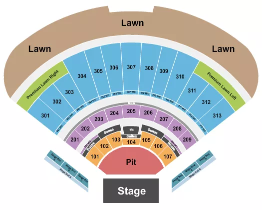 ENDSTAGE LARGE PIT Seating Map Seating Chart
