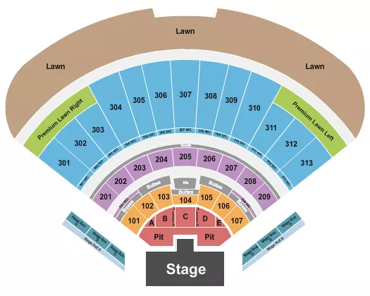ENDSTAGE PIT W CATWALK Seating Map Seating Chart
