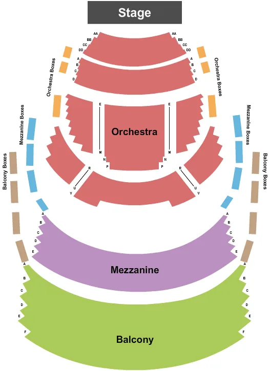 END STAGE Seating Map Seating Chart