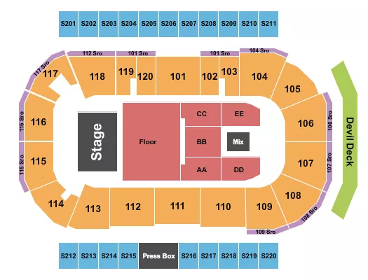 BILLY CURRINGTON Seating Map Seating Chart