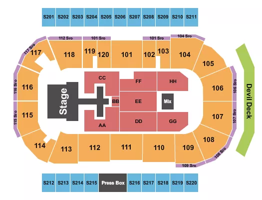 CHRIS TOMLIN Seating Map Seating Chart