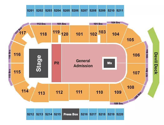 ENDSTAGE GA PIT Seating Map Seating Chart