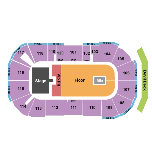 VIP PIT GA FLOOR Seating Map Seating Chart