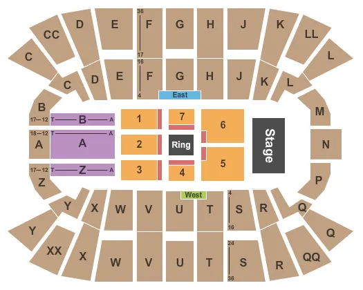 WWE Seating Map Seating Chart