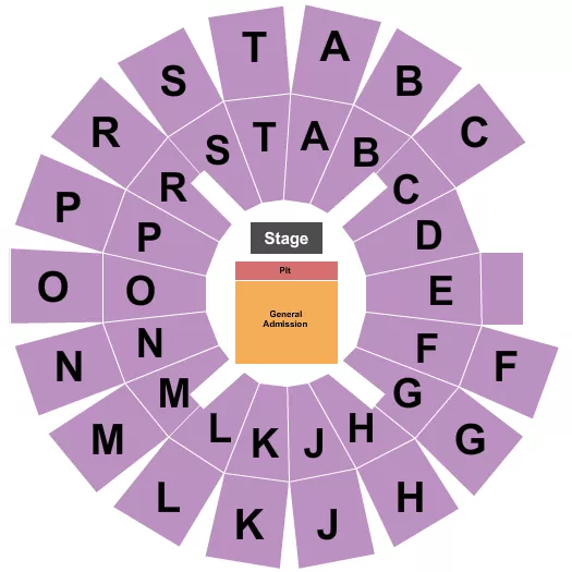CENTER STAGE GA PIT Seating Map Seating Chart