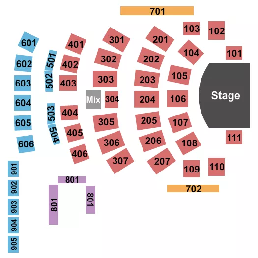 END STAGE Seating Map Seating Chart
