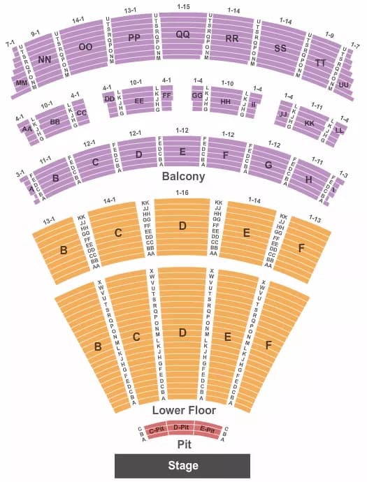 ENDSTAGE PIT Seating Map Seating Chart