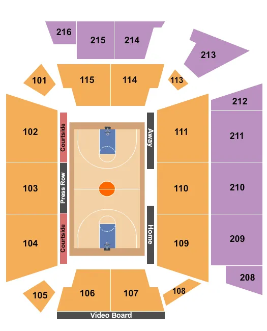 BASKETBALL Seating Map Seating Chart